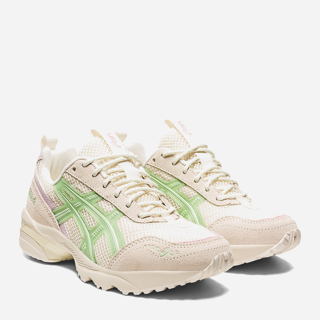 Buty sportowe damskie z siatką na platformie do kostki oddychające ASICS Gel-1090V2 1202A383-101 40.5 (9US) 25.7 cm Kremowy/Zielony (4550455867575) - obraz 2