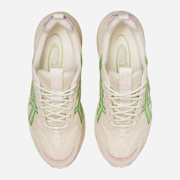 Buty sportowe damskie z siatką na platformie do kostki oddychające ASICS Gel-1090V2 1202A383-101 40.5 (9US) 25.7 cm Kremowy/Zielony (4550455867575) - obraz 4