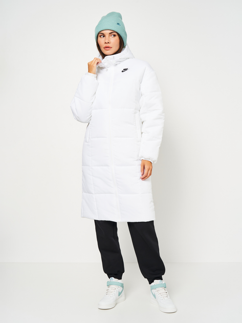 Акція на Куртка зимняя длинная женская Nike Therma-Fit Classic Parka FB7675-100 M Біла від Rozetka