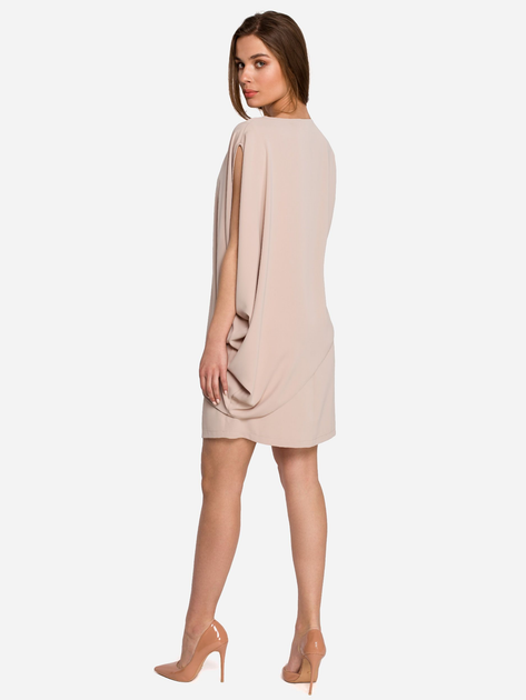 Sukienka tunika damska elegancka Stylove S262 864497 M Beżowa (5903887625289) - obraz 3