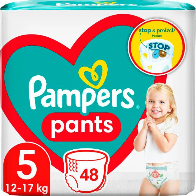 Pieluchomajtki Pampers Pants Rozmiar 5 (12-17 kg) 48 szt (8006540069325) - obraz 1