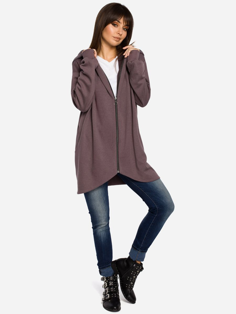 Bluza damska rozpinana streetwear długa BeWear B054 86951 S-M Brązowa (5903068402647) - obraz 3