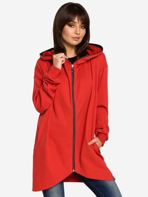 Bluza damska rozpinana streetwear długa BeWear B054 86954 L-XL Czerwona (5903068402722) - obraz 1