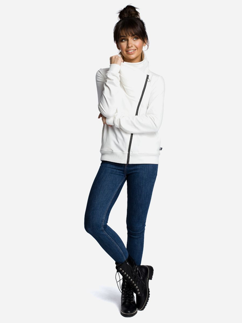 Bluza damska rozpinana streetwear z kołnierzykiem BeWear B071 87019 M Ecru (5903068409127) - obraz 4