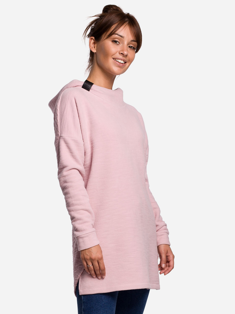 Bluza damska z kapturem oversize BeWear B176 137674 S-M Pudrowy Róż (5903068485671) - obraz 1