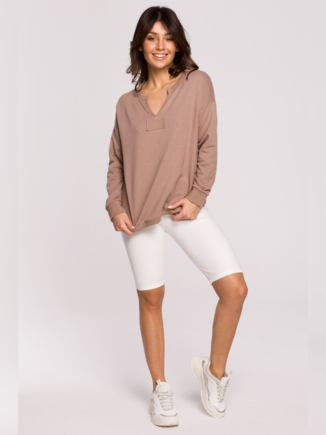 Bluza damska bez kaptura elegancka BeWear B225 1130344 M Cappuccino (5903887655880) - obraz 3