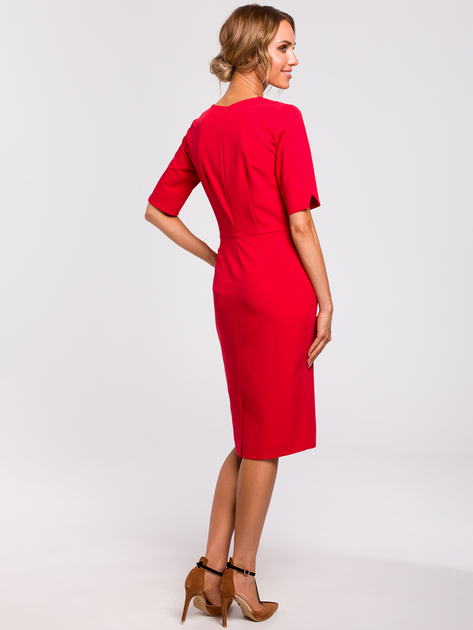 Sukienka ołówkowa damska z rozcięciem Made Of Emotion M455 XL Czerwona (5903068454615) - obraz 2