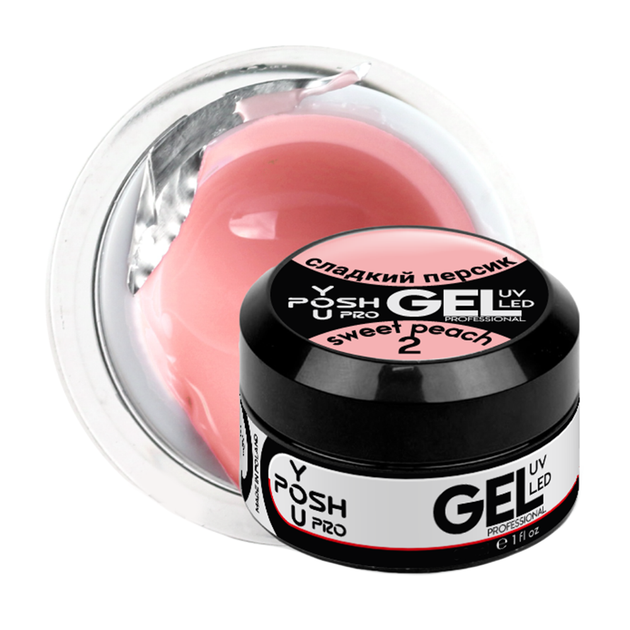 Гель для наращивания ногтей You-POSH Gel UV/LED однофазный 50 мл № 2 Сладкий персик/Sweet peach - Фото 2 Гель для наращивания ногтей You-POSH Gel UV/LED однофазный 50 мл № 2 Сладкий персик/Sweet peach - изображение 2