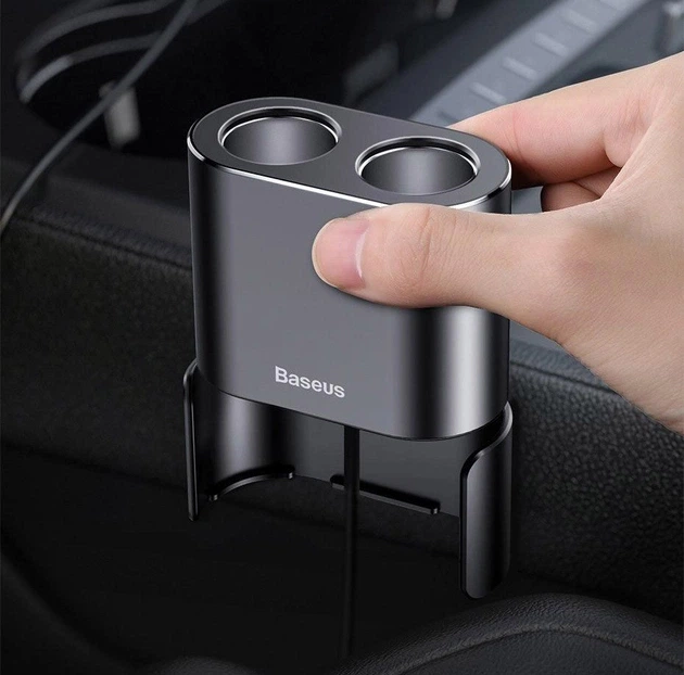Ładowarka samochodowa Baseus High Efficiency One to Two Cigarette Lighter Black (CRDYQ-01) - obraz 4