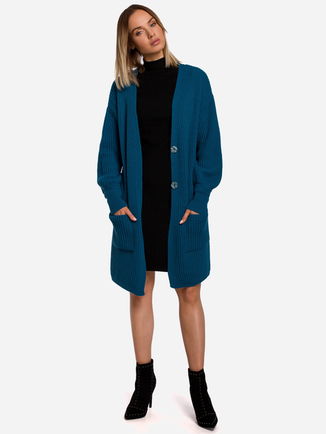 Kardigan damski z kieszeniami Made Of Emotion M538 L/XL Granatowy (5903068487224) - obraz 3
