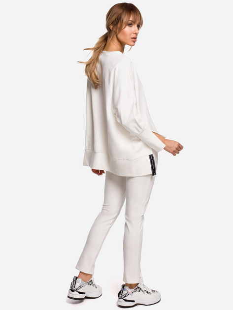 Bluza damska bez kaptura oversize Made Of Emotion M491 S/M Ecru (5903068475009) - obraz 6