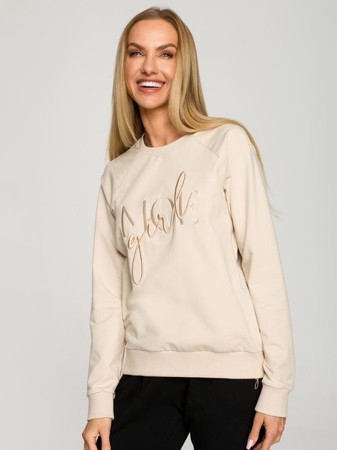 Bluza damska bez kaptura Made Of Emotion M693 XL Jasnobeżowa (5903887672900) - obraz 3