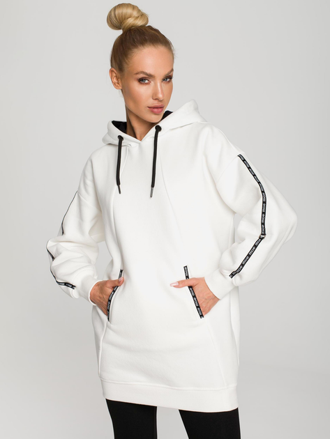 Bluza damska z kapturem oversize Made Of Emotion M696 M Ecru (5903887673488) - obraz 3
