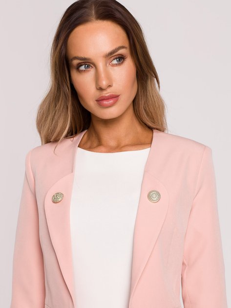 Marynarka damska Made Of Emotion M665 L Pudrowa (5903887663281) - obraz 4