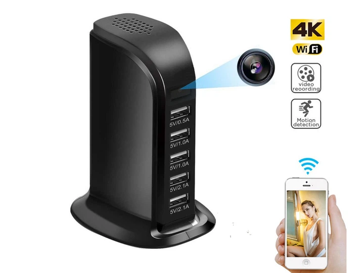 Мини камера BauTech WIFI HD 720P IP USB с 5 разъемами USB Черный (1008-277-00) - изображение 2