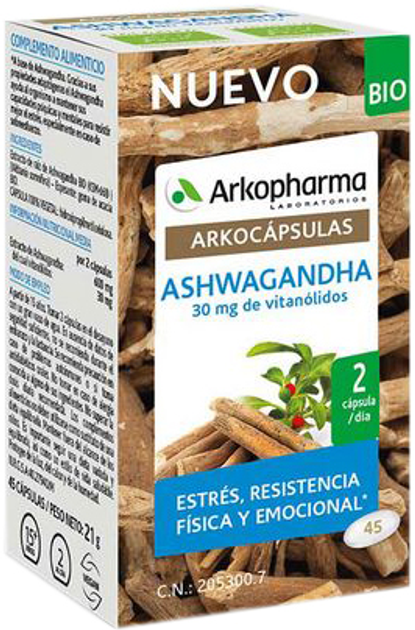 Suplement diety Arkopharma Ashwagandha Bio 45 kapsułek (3578835710519) - obraz 1