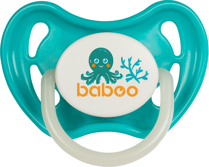 Пустышка Baboo Sea Life Круглая Латексная Бирюзовая с рождения (5-043) - Фото 1 Пустышка Baboo Sea Life Круглая Латексная Бирюзовая с рождения (5-043) - изображение 1