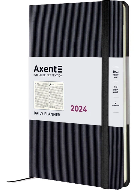 Щоденник 145*210 AXENT 2024 Partner Lines чорний (8815-24-01-A) - изображение 2