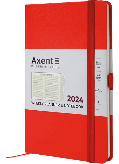 Щотижневик 125*195 AXENT 2024 Partner Strong червоний (8505-24-05-A) - изображение 2