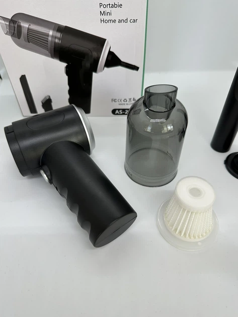 Автомобильный портативный беспроводной пылесос Vacuum Cleaner USB 3 in 1 ручной аккумуляторный на 120 Вт фильтр и 2 насадки - изображение 4