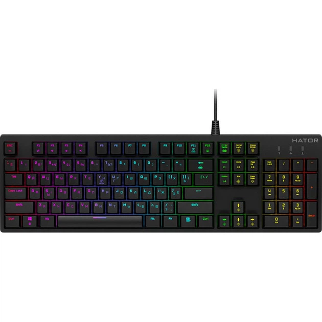 Клавиатура проводная Hator Rockfall EVO Black USB оптическая RGB (HTK-610) - Фото 1 Клавиатура проводная Hator Rockfall EVO Black USB оптическая RGB (HTK-610) - изображение 1