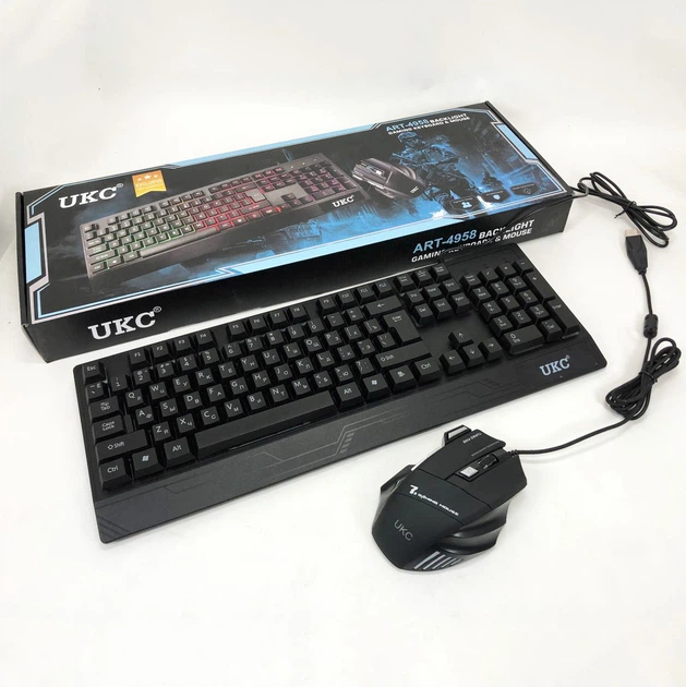 Клавіатура+мишка з LED підсвічуванням від USB UKC M-710. - зображення 11