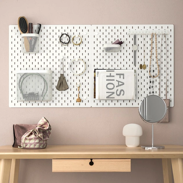 Крючки 5 шт для органайзера на стену IKEA SKÅDIS белые круглые 205.198.88 - изображение 3