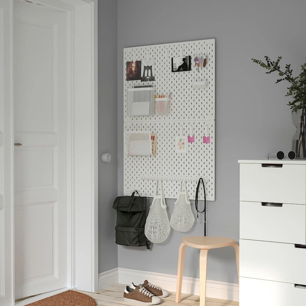 Доска органайзер на стену IKEA SKÅDIS белая 76 х 56 см 103.216.18 - изображение 5