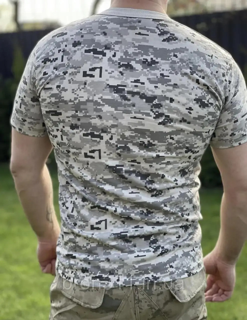 Футболка мужская тактическая армейская хлопковая с коротким рукавом для ВСУ, Пиксель 3XL - изображение 2