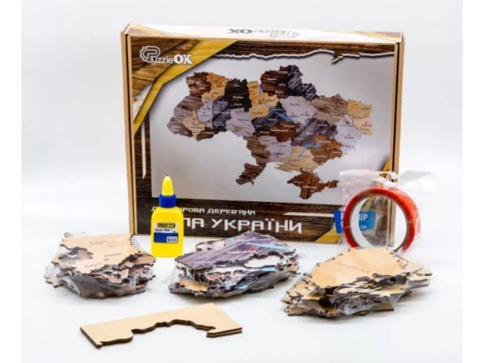Дерев'яний пазл Мапа України, Puzzleok, 24 ел. - зображення 3
