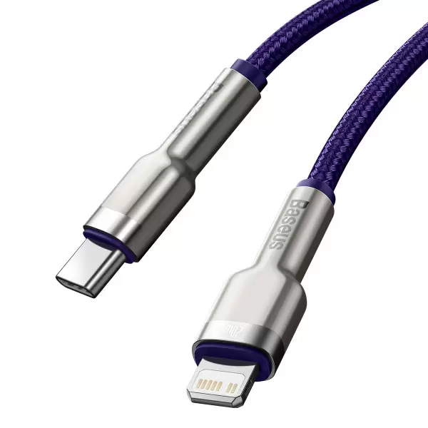 Кабель Baseus CATLJK-B05 Cafule Metal Type-C to Lightning PD 20W 2m purple - изображение 4