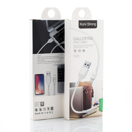 Кабель KONI STRONG Lightning KS-59i white - Фото 2 Кабель KONI STRONG Lightning KS-59i white - зображення 2