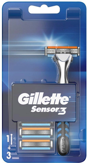 Maszynka do golenia Gillette Sensor 3 z wymiennymi głowicami golącymi (7702018550784) - obraz 1