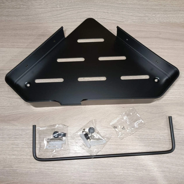 Угловая полка для ванной из алюминия Miken AJ-01С (Al-Angular) 32cm Черная - изображение 7