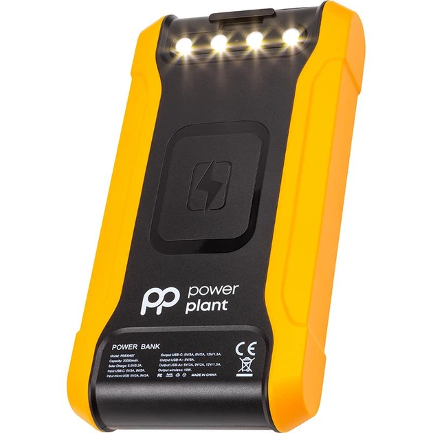 Универсальная мобильная батарея PowerPlant 20000mAh, Wireless, Solar panel (PB930487) - изображение 4