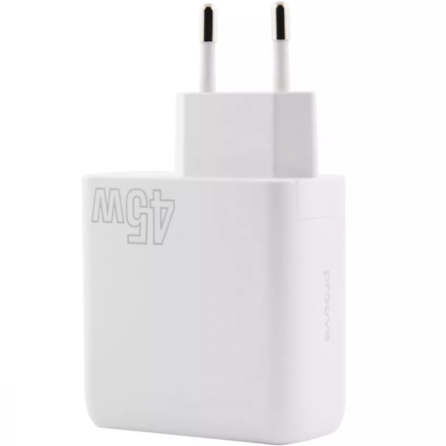 Зарядное устройство Proove Silicone Power 45W Type C + USB, White сетевой адаптер для зарядки - изображение 3