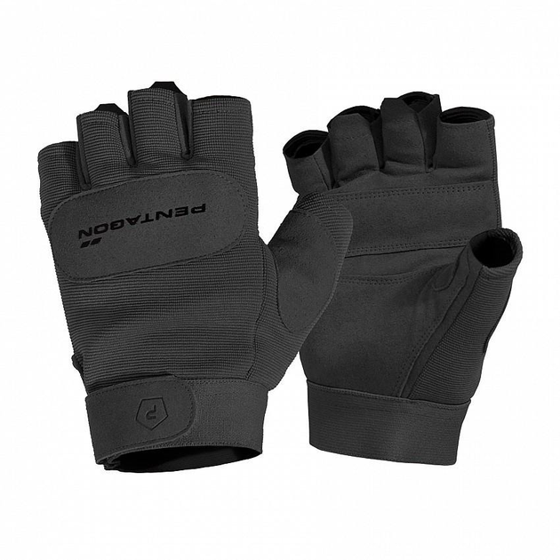 Рукавички тактичні безпалі Pentagon Duty Mechanic 1/2 Gloves Black M - зображення 1