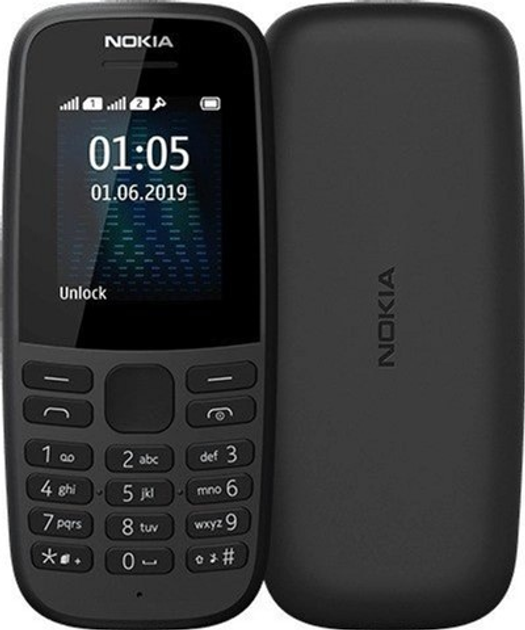 Telefon komórkowy Nokia 105 DualSim Black (105DSTA1174Black) - obraz 1