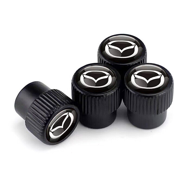 Набір захисних ковпачків SUNROZ Caps на ніпель Mazda Premium Style Black Мазда 4 штуки (A-67594) - зображення 4