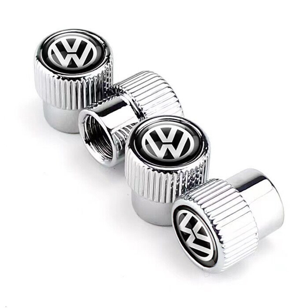 Набір захисних ковпачків SUNROZ Caps на ніпель для автомобіля Volkswagen Premium Style Silver Фольксваген 4 штуки (A-67582) - зображення 3