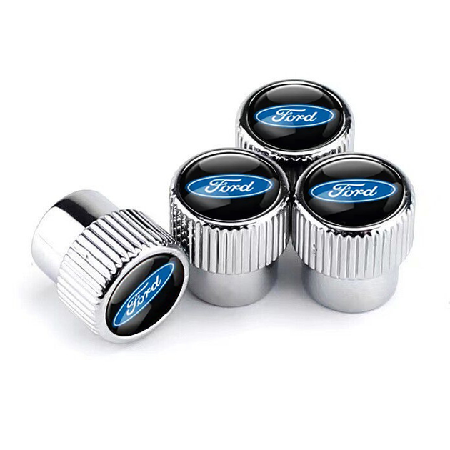 Набір захисних ковпачків SUNROZ Caps на ніпель для автомобіля Ford Premium Style Silver Ford 4 штуки (A-67588) - зображення 3