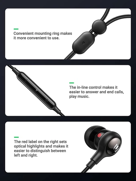 Проводные наушники с микрофоном UGREEN HiTune 3.5mm Black (EP103) - изображение 5