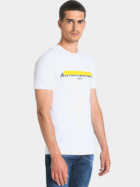 T-shirt męski bawełniany Antony Morato MMKS02056FA120001-1000 2XL Biały (8052136167098) - obraz 1