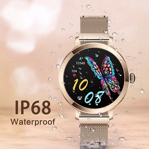 Смарт-годинник жіночий LEMFO NX7 Gold (розмова, тонометр, пульсоксиметр) Amoled екран - Фото 3 Смарт-годинник жіночий LEMFO NX7 Gold (розмова, тонометр, пульсоксиметр) Amoled екран - зображення 3