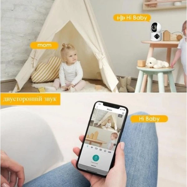 Камера IP для видеонаблюдения SUN R11 4Мп WiFi 2 независимых объектива, датчик движения, ночная запись - изображение 2