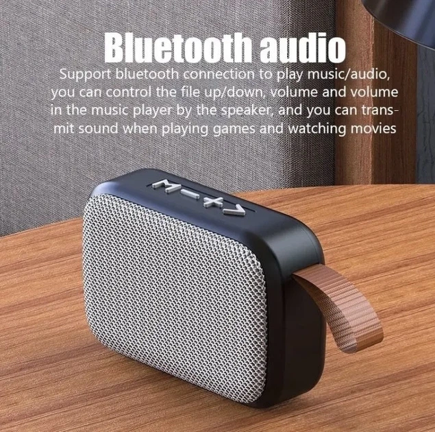 Колонка мини портативная Bluetooth с поддержкой microSD со встроенным аккумулятором, Синий - изображение 8
