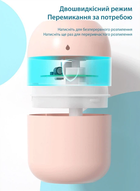 Ультразвуковий міні-зволожувач повітря безшумний з LED підсвічуванням 220 мл Axacam WD-220 White - зображення 6