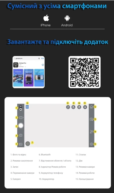 Cтабилизатор для телефона и экшн-камеры cтедикам трехосевой с АКБ 4000 мАч Axacam AX-S5B + тринога - Фото 8 Cтабилизатор для телефона и экшн-камеры cтедикам трехосевой с АКБ 4000 мАч Axacam AX-S5B + тринога - изображение 8