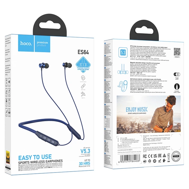 Бездротові навушники HOCO ES64 Easy Sound sports BT5.3 earphones 200 mAh Navy Blue (6931474784483) - зображення 2