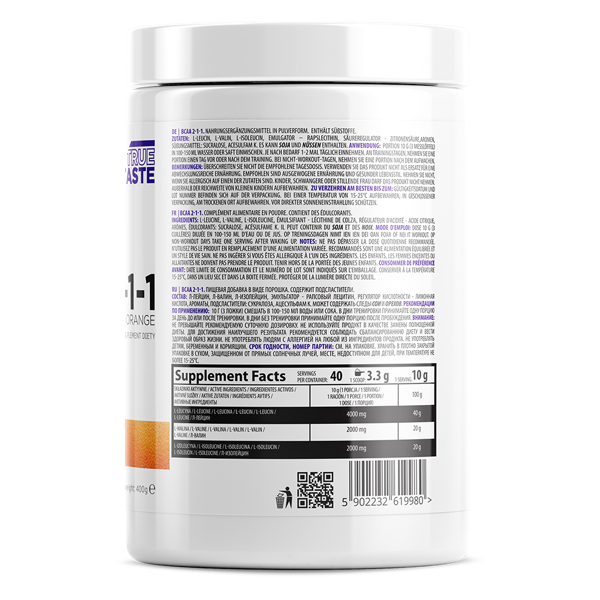 Аминокислотный комплекс Ostrovit Extra Pure BCAA 2:1:1 400 g Orange - изображение 2